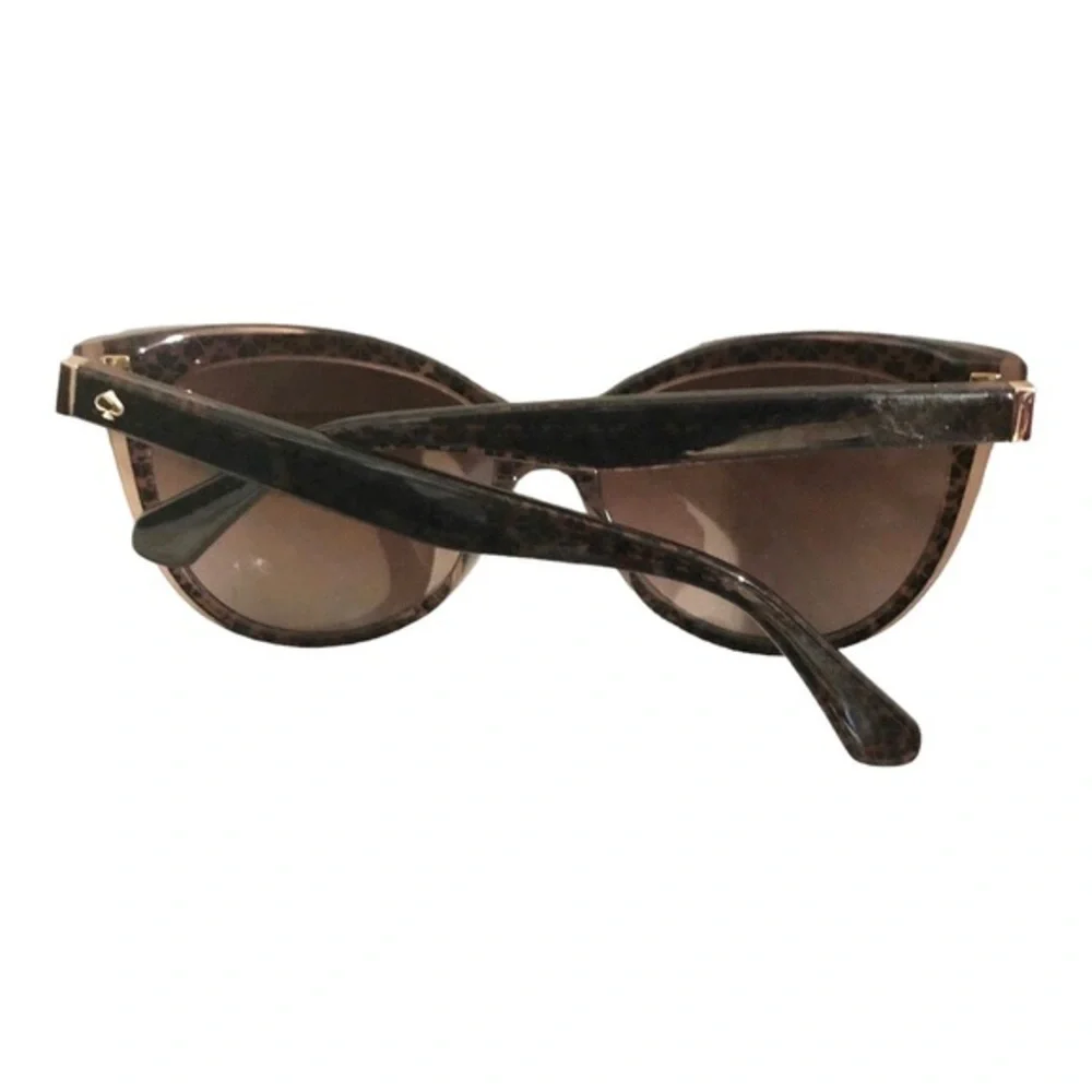 Kate Spade hello sunshine dark brown embedded logo gold emblem sunglasses‎ new